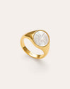 Bague Rose des Vents Nacre Plaqué Or