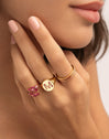 Bague Buganvilla Framboise plaquée or rose