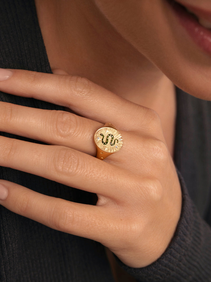 Mystic Schlange Ring, vergoldet