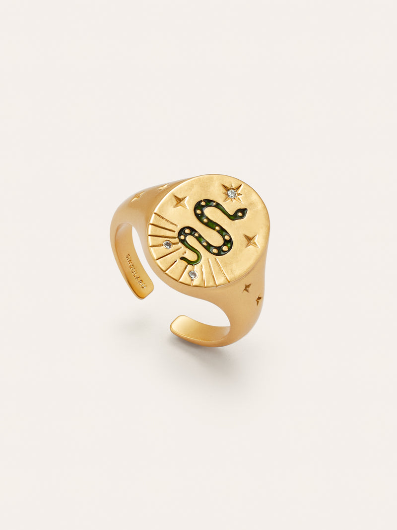 Mystic Schlange Ring, vergoldet