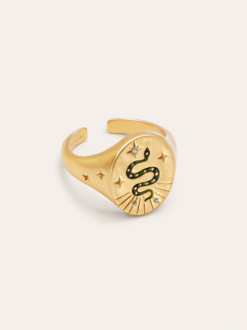 Mystic Schlange Ring, vergoldet