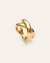 Ring Single Cross Staal verguld 彩神争霸代理
