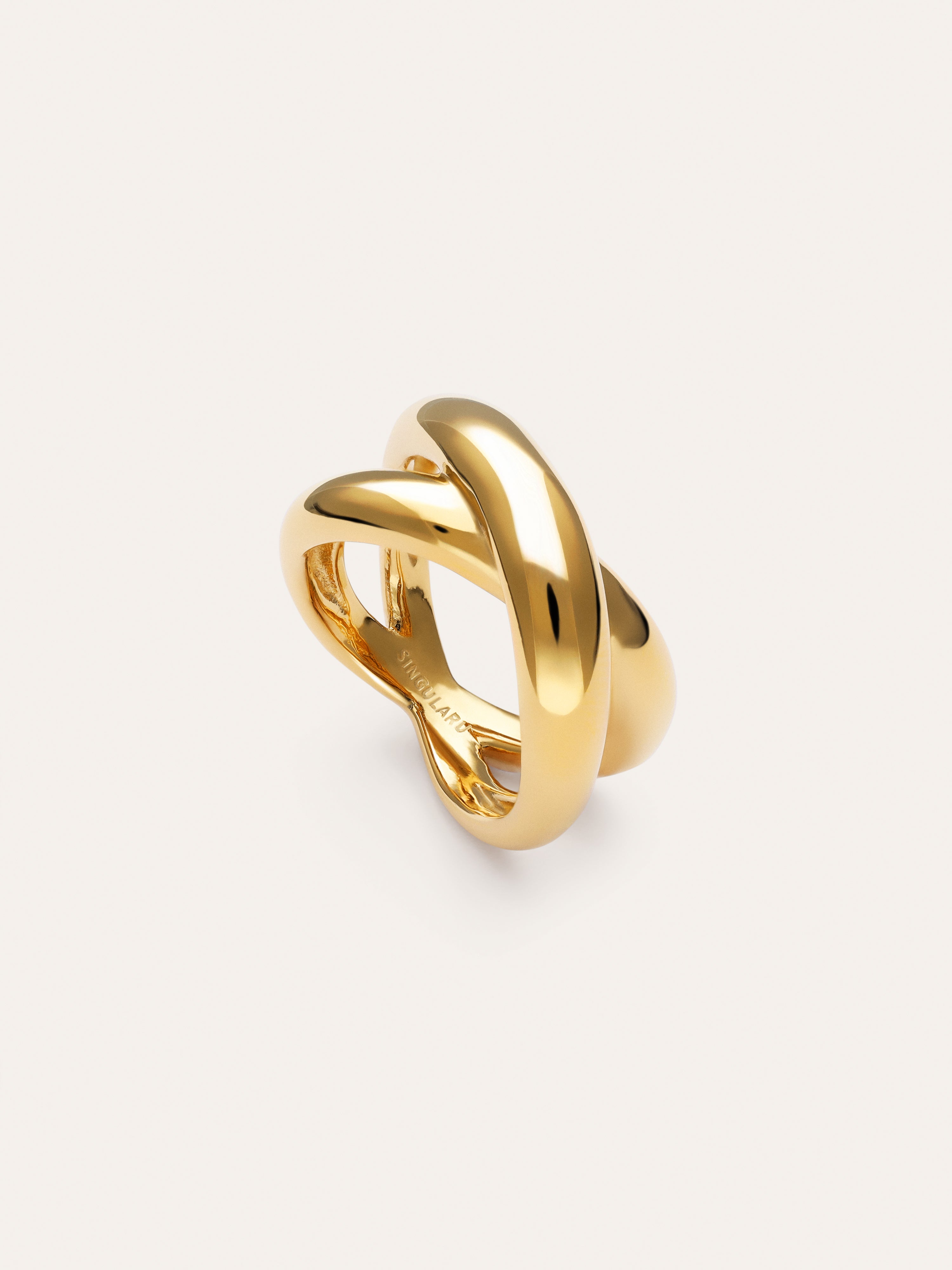 Ring Single Cross Staal verguld 彩神争霸代理