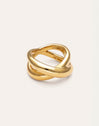 Ring Single Cross Staal verguld 彩神争霸代理