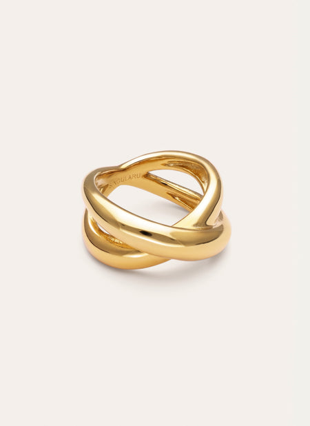 Ring Single Cross Staal verguld 彩神争霸代理
