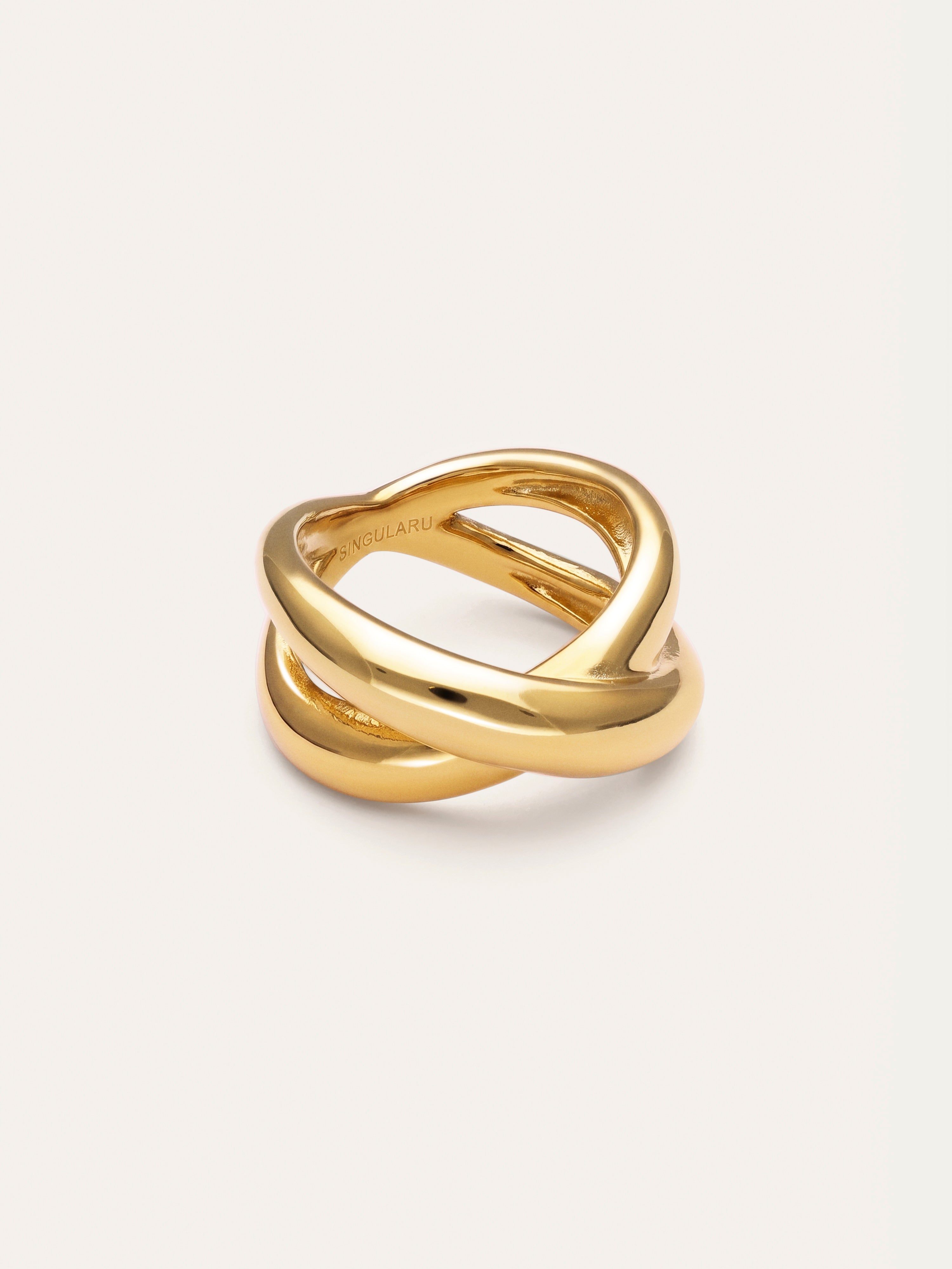 Ring Single Cross Staal verguld 彩神争霸代理