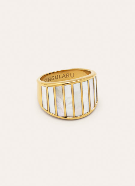 Siren Shells Stainless Steel Gold Ring