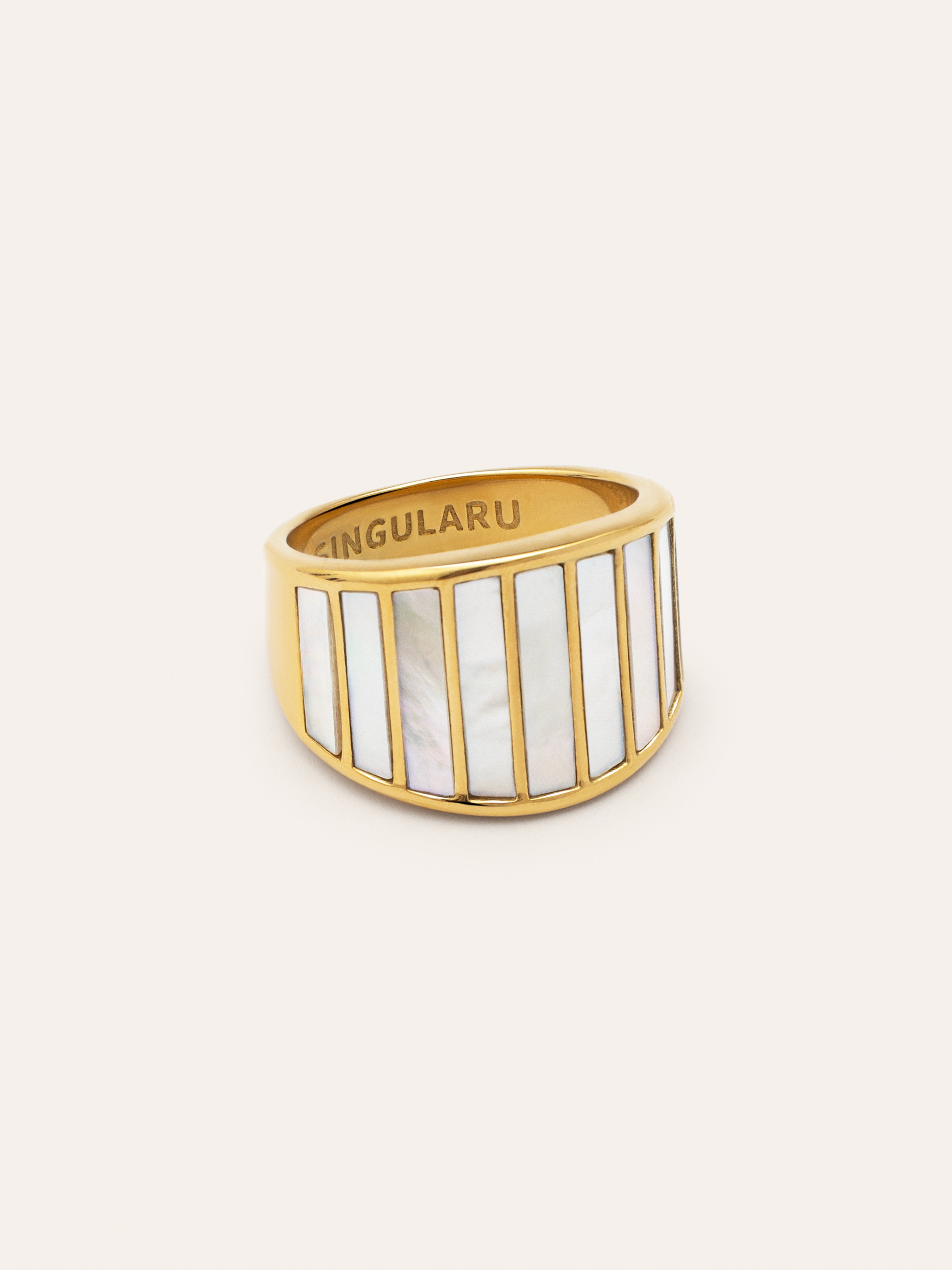 Siren Shells Stainless Steel Gold Ring