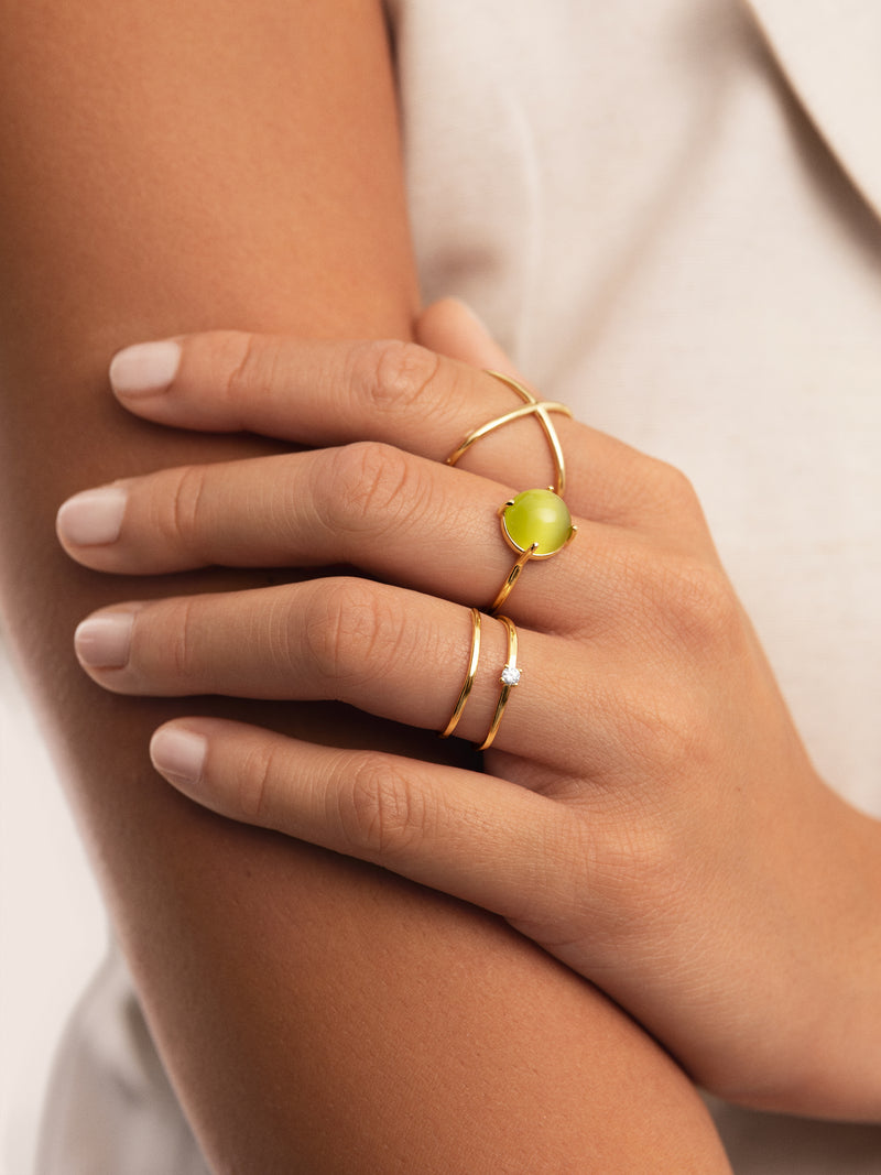 Spiral Spark Ring Silver 18kt Gold Plated