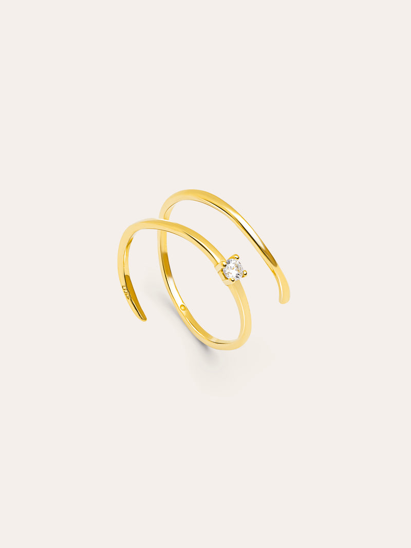 Spiral Spark Ring Silver 18kt Gold Plated