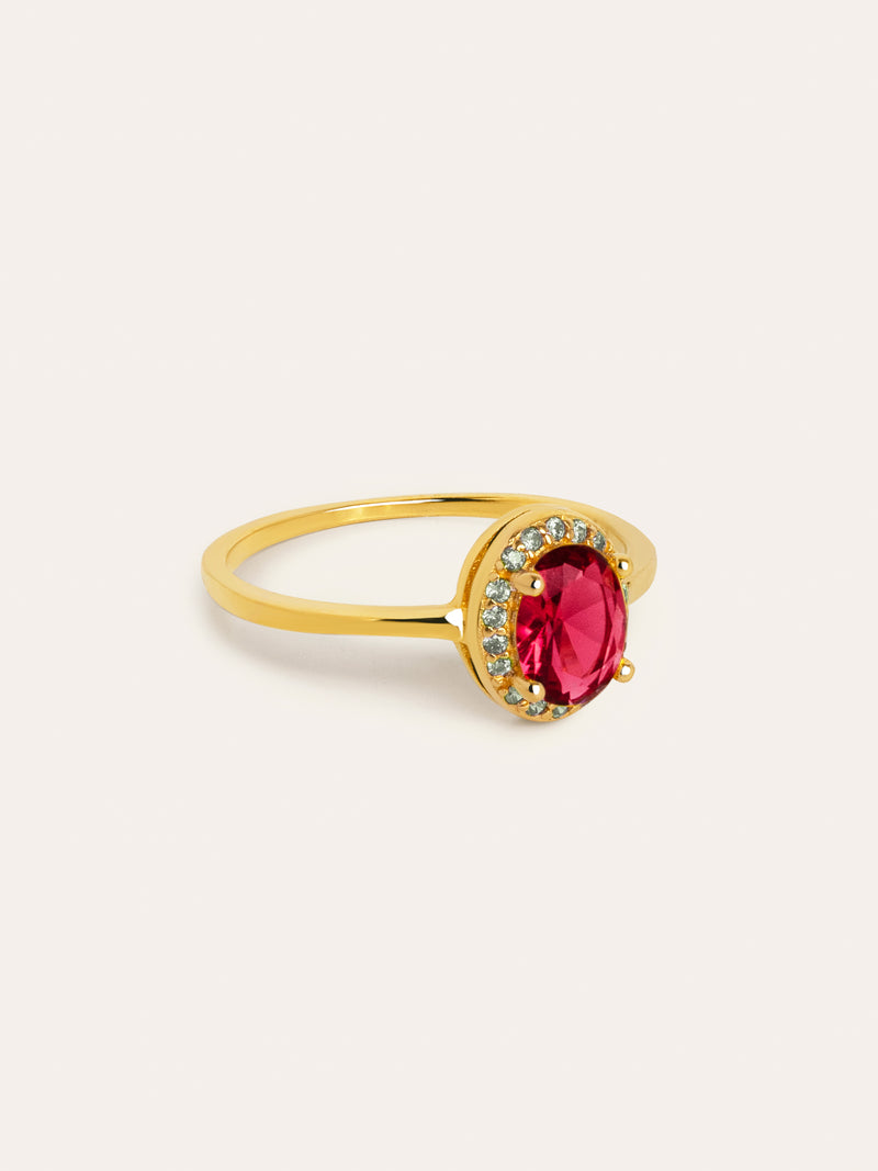 Anillo Strawberry Colors Baño Oro