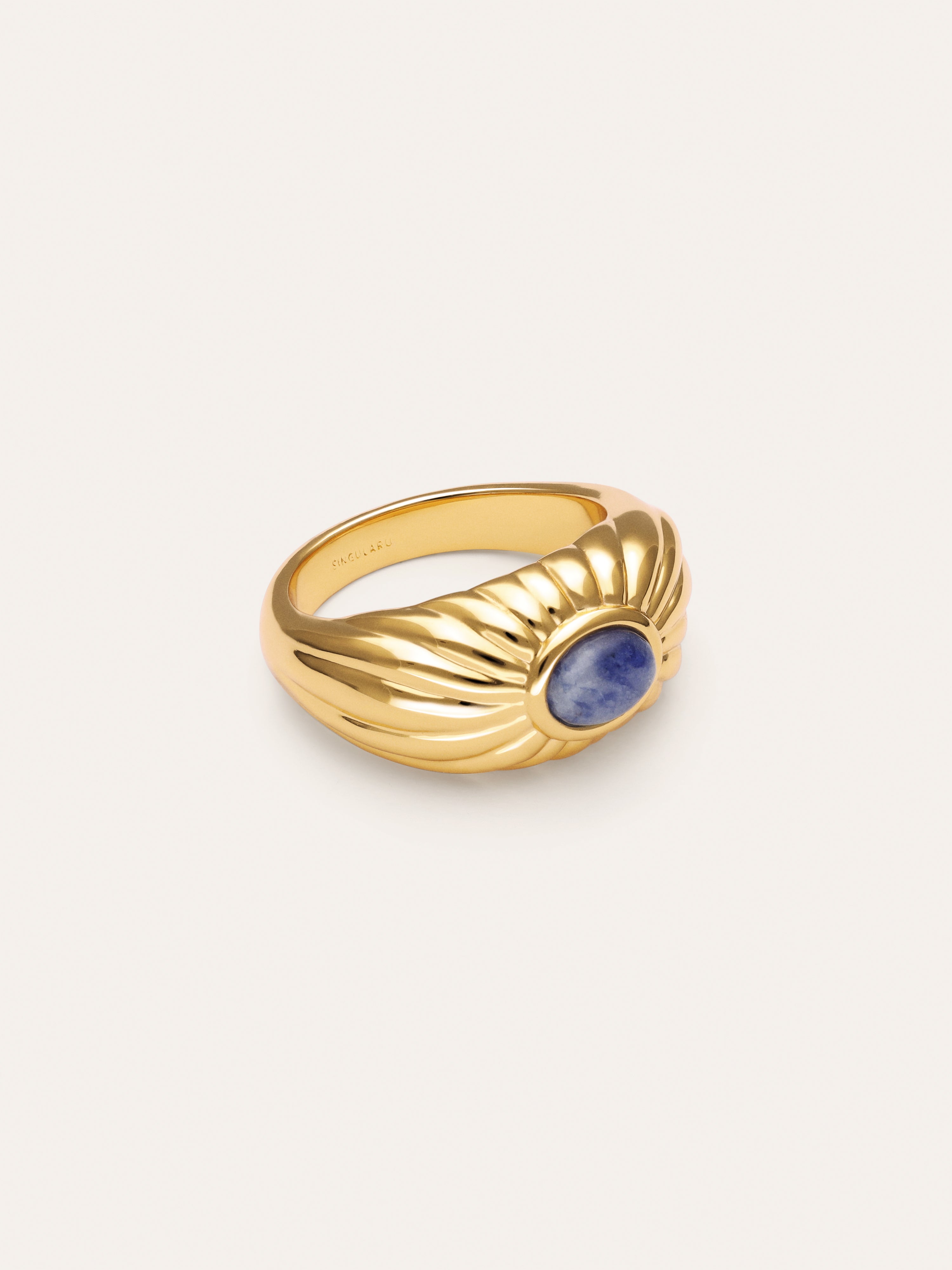 Sunbeam-Ring Blau Vergoldet