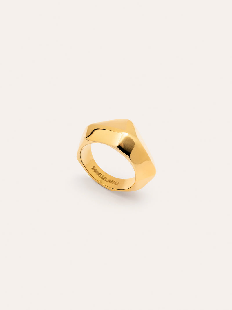 Tempo Ring Edelstahl, vergoldet 