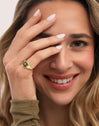 Ring Kleeblatt Achat 18kt vergoldet