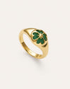 Ring Kleeblatt Achat 18kt vergoldet