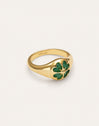 Ring Kleeblatt Achat 18kt vergoldet