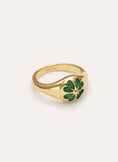 Ring Kleeblatt Achat 18kt vergoldet