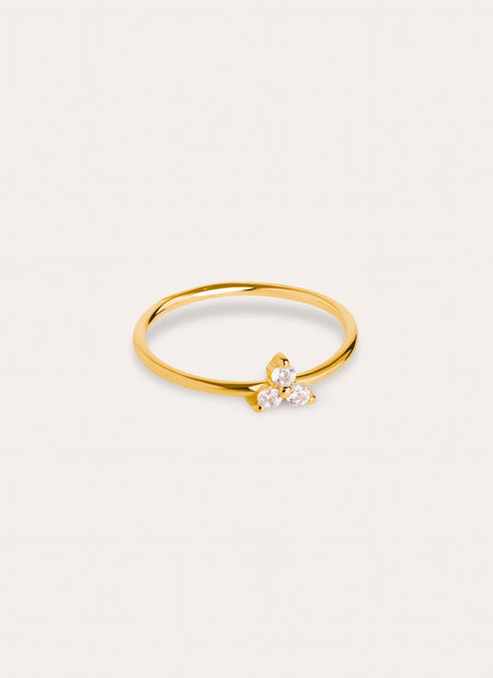 Bague Trèfle Plaqué Or