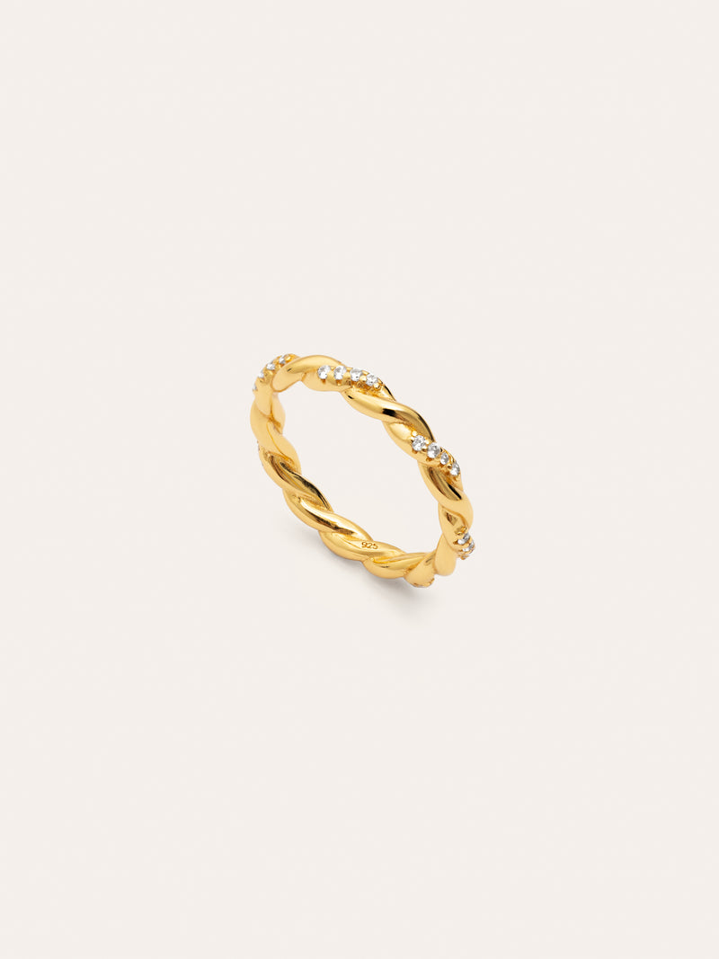 Tressia Ring Silber, vergoldet