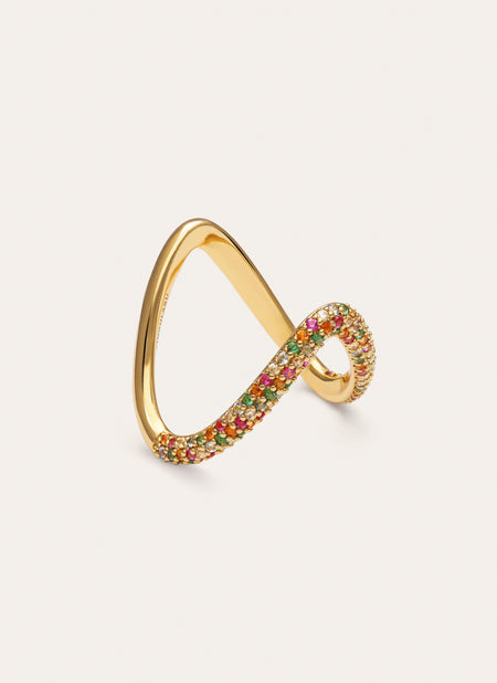 Scarlett Dance V Ring Gold Plated