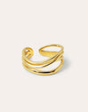 Anillo Waves Plata Baño Oro