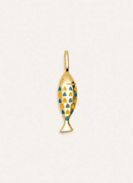 Bluetail Fish Gold Charm