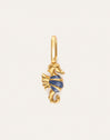 Charm Seepferdchen Blau Vergoldet