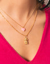 Halskette Sweet Heart Pink Stone Vergoldet