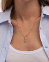 Charm Kreuz Cascade Silber vergoldet