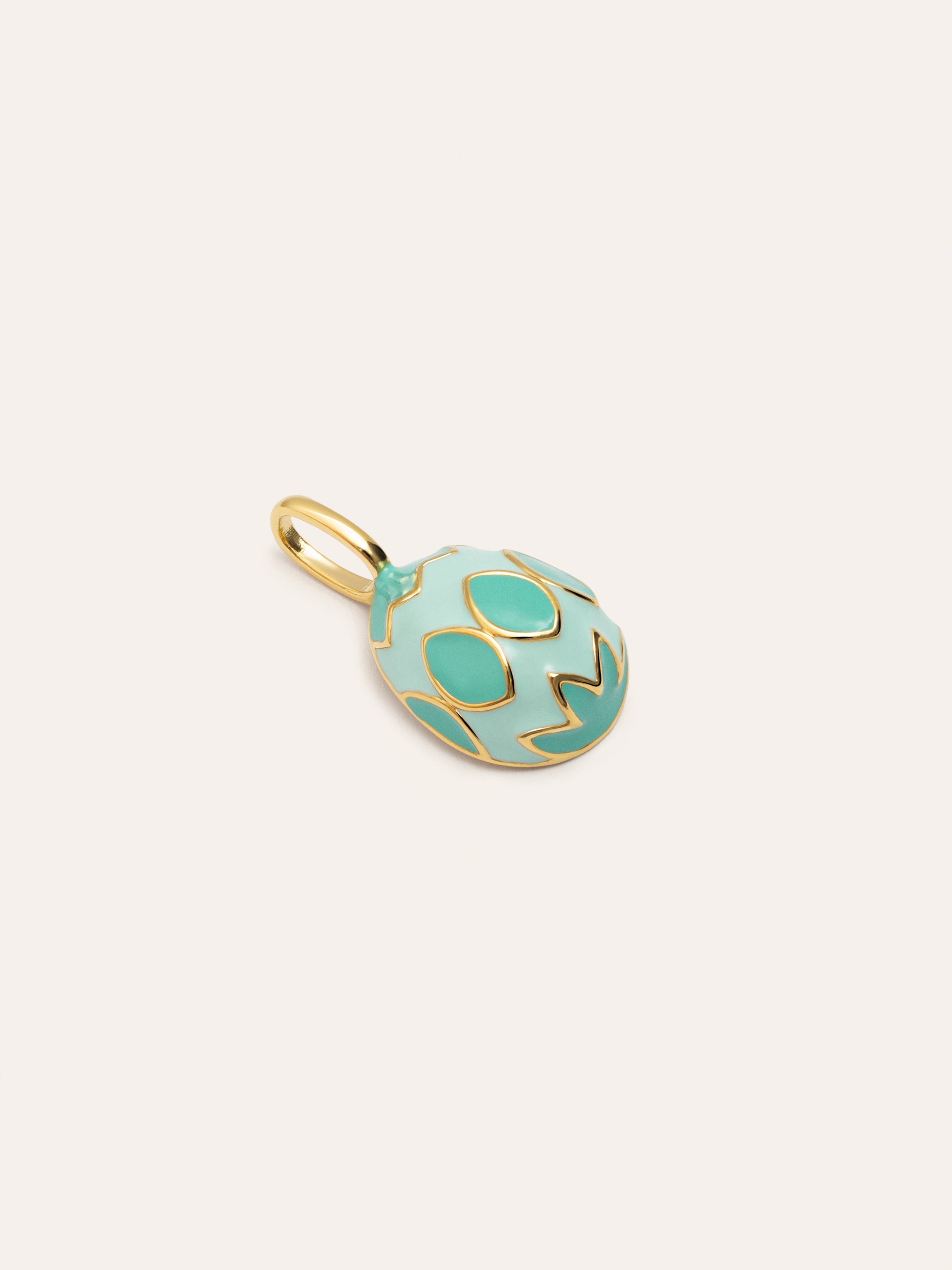 Charm Easter Egg Blue Baño Oro
