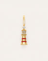Charm Phare Rouge Plaqué Or