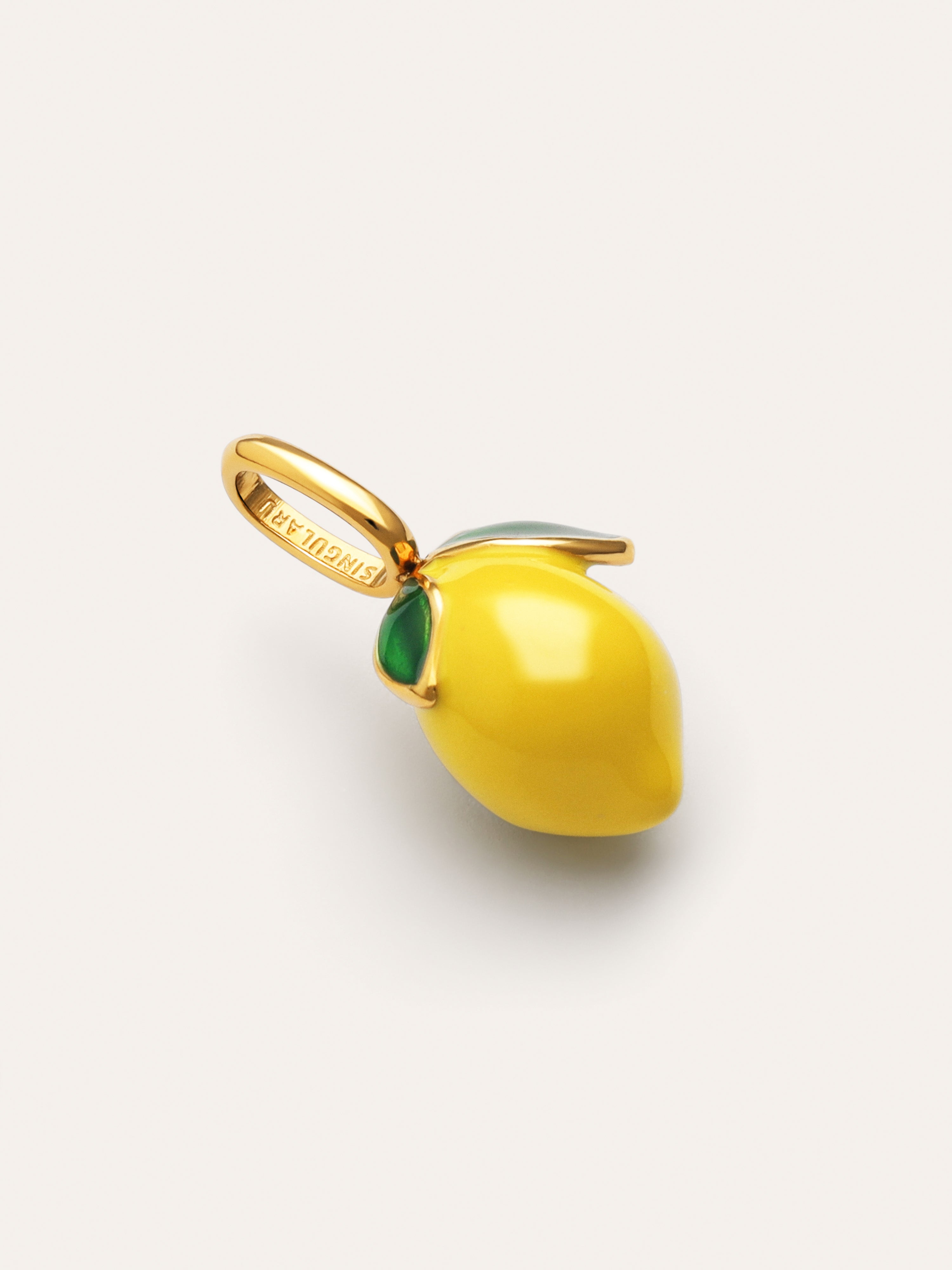 Charm Citron Acier Plaqué Or