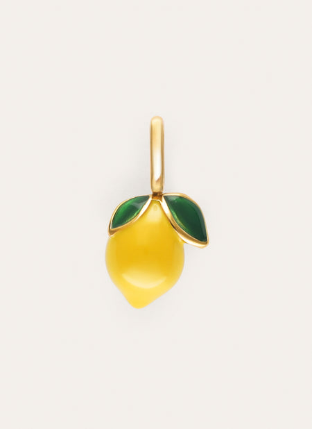 Charm Citron Acier Plaqué Or