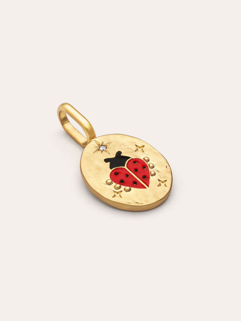 Marienkäfer Charm vergoldet