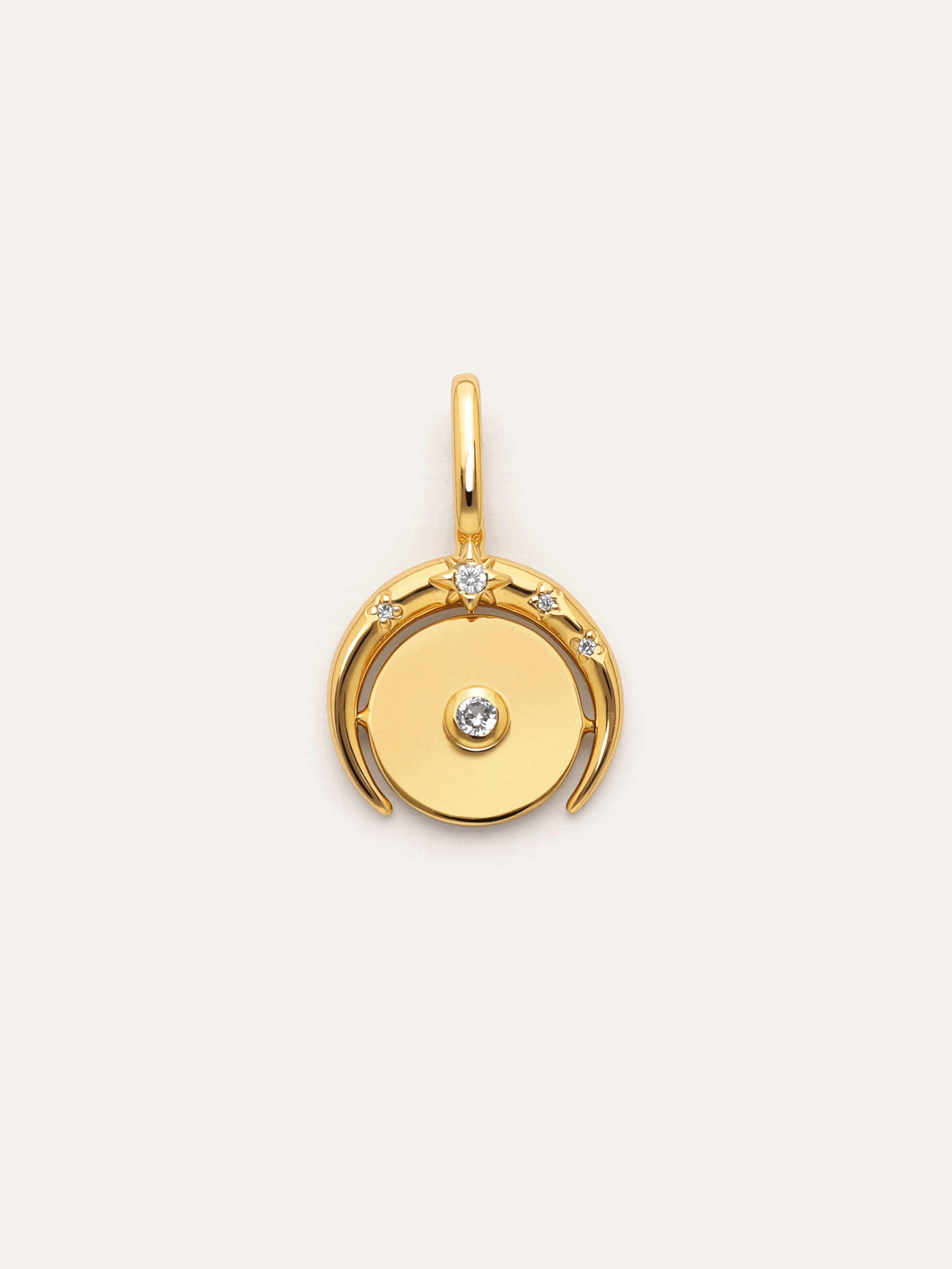 Charm Medallion Moonset Baño Oro
