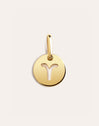 Charm Mini Medallion Zodiaco Plata Baño Oro