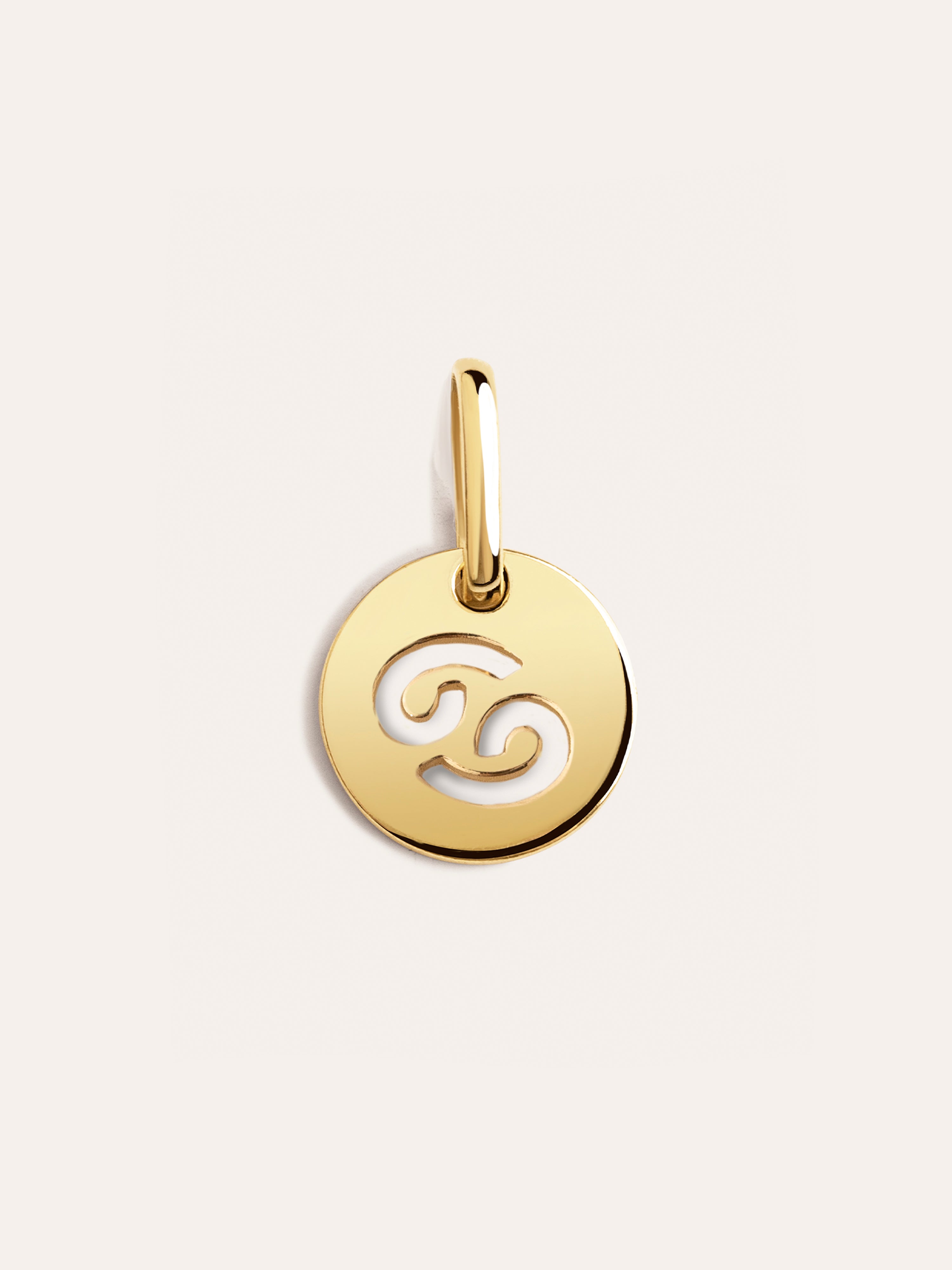 Charm Mini Medallion Zodiaco Plata Baño Oro