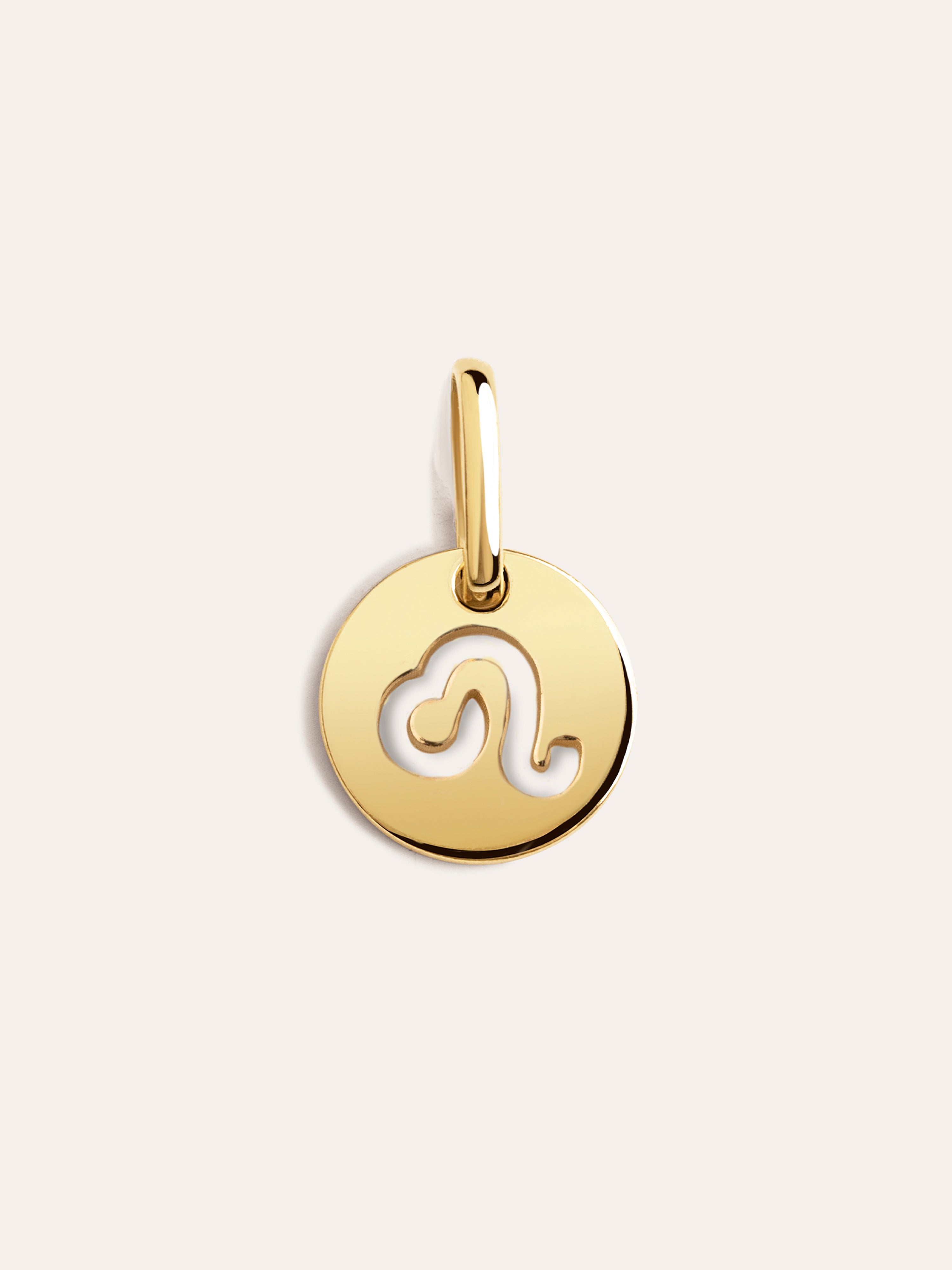 Charm Mini Medallion Zodiaco Plata Baño Oro