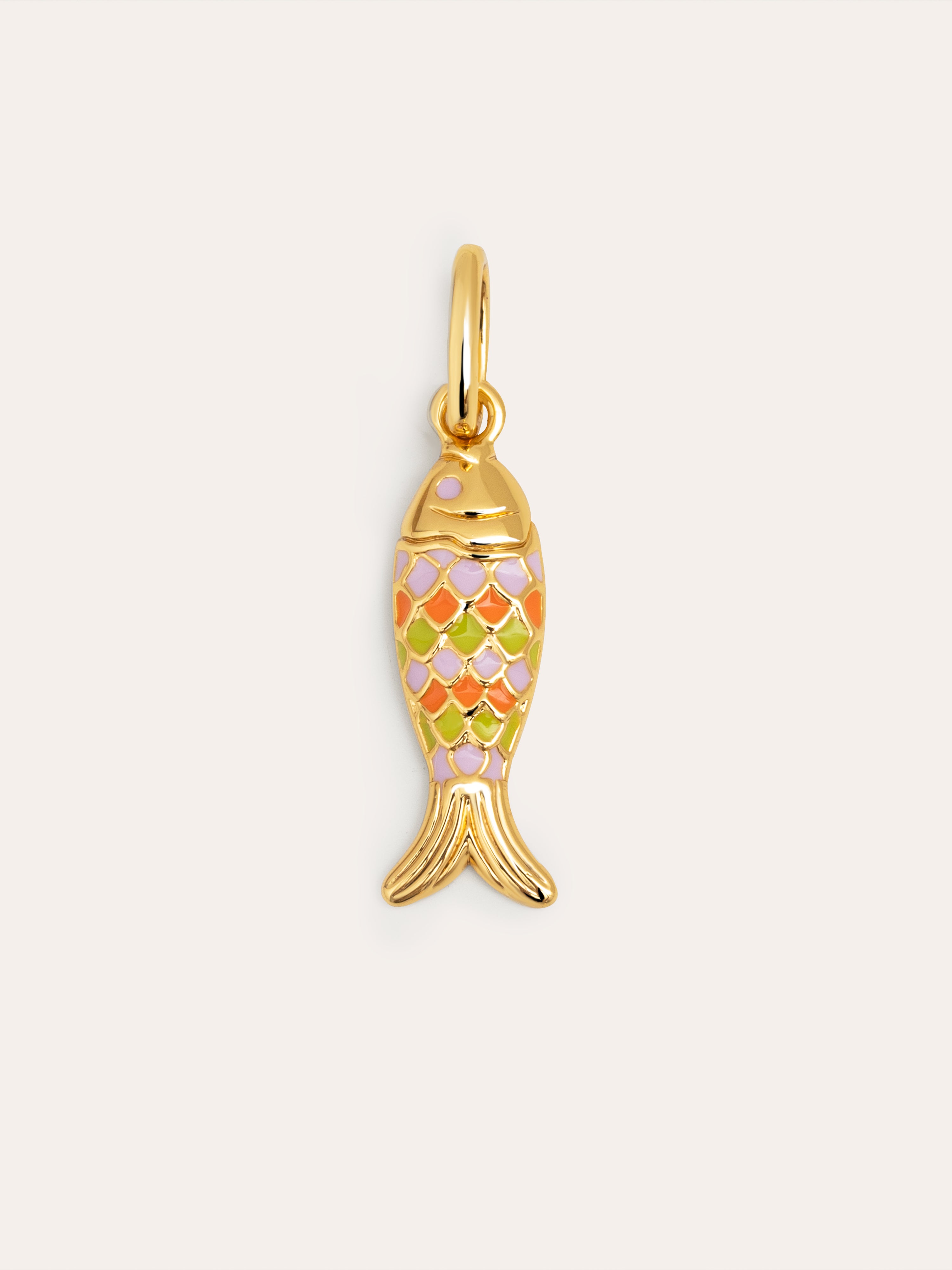 Colored Fish Gold Charm