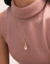 Rose Enamel Charm, vergoldet