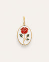 Rose Enamel Charm, vergoldet