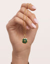 Charm Kleeblatt Achat 18kt vergoldet