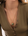 Charm Kleeblatt Achat 18kt vergoldet