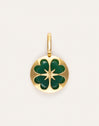 Charm Kleeblatt Achat 18kt vergoldet
