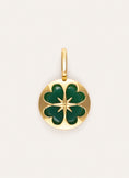 Charm Kleeblatt Achat 18kt vergoldet