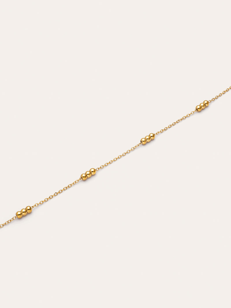 Collar Triple Dots Acero Baño Oro