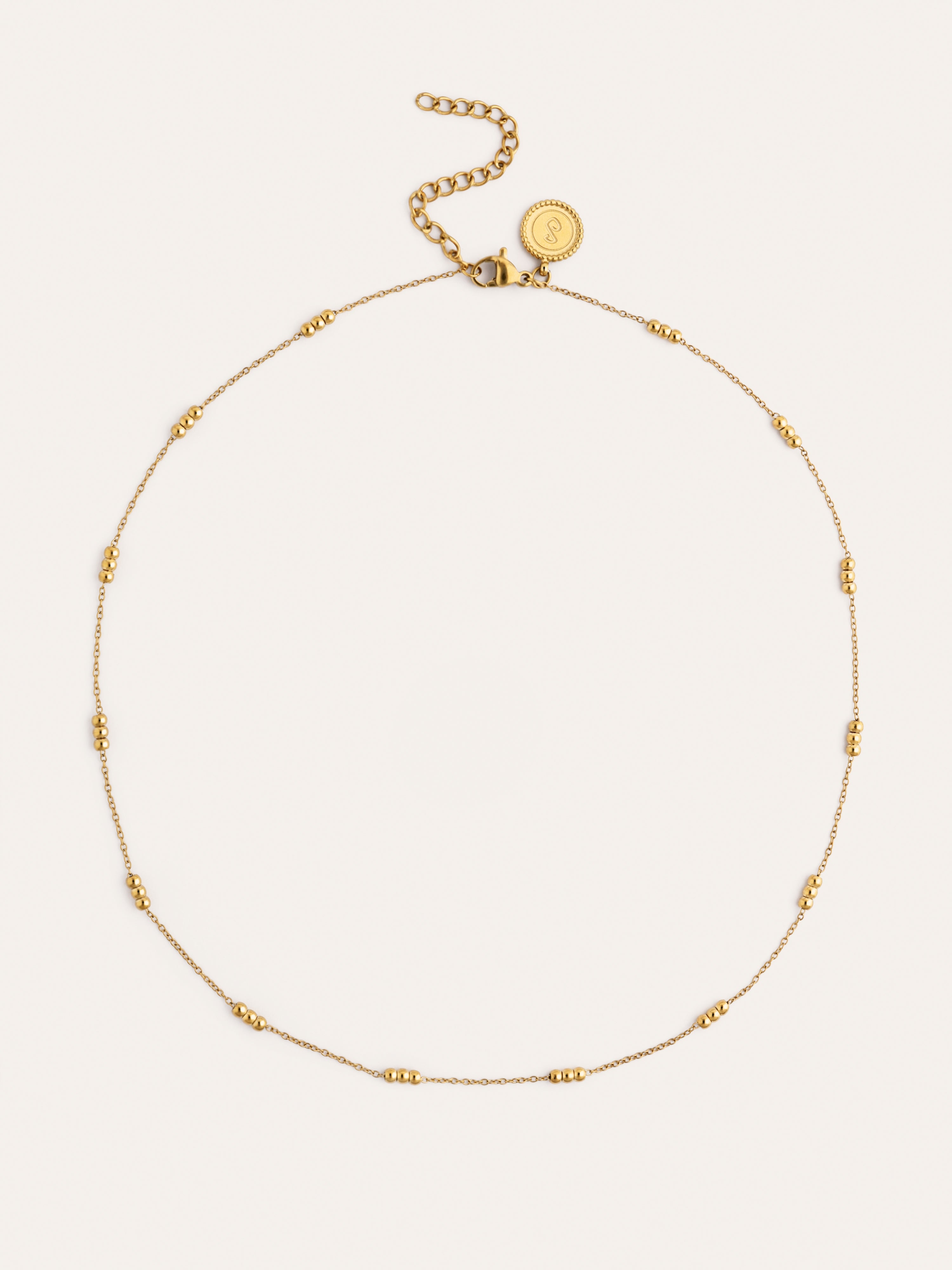Collar Triple Dots Acero Baño Oro