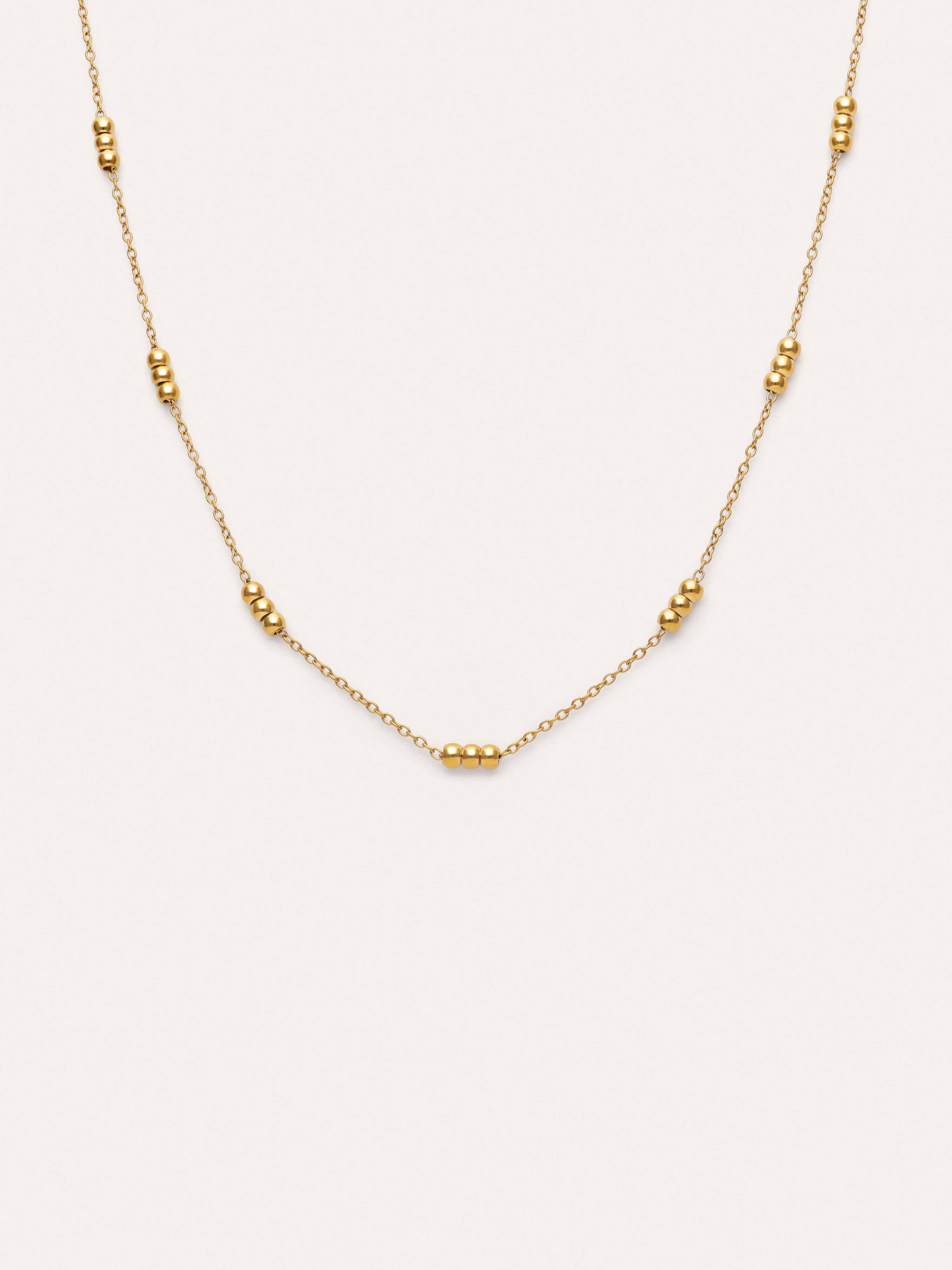 Collar Triple Dots Acero Baño Oro