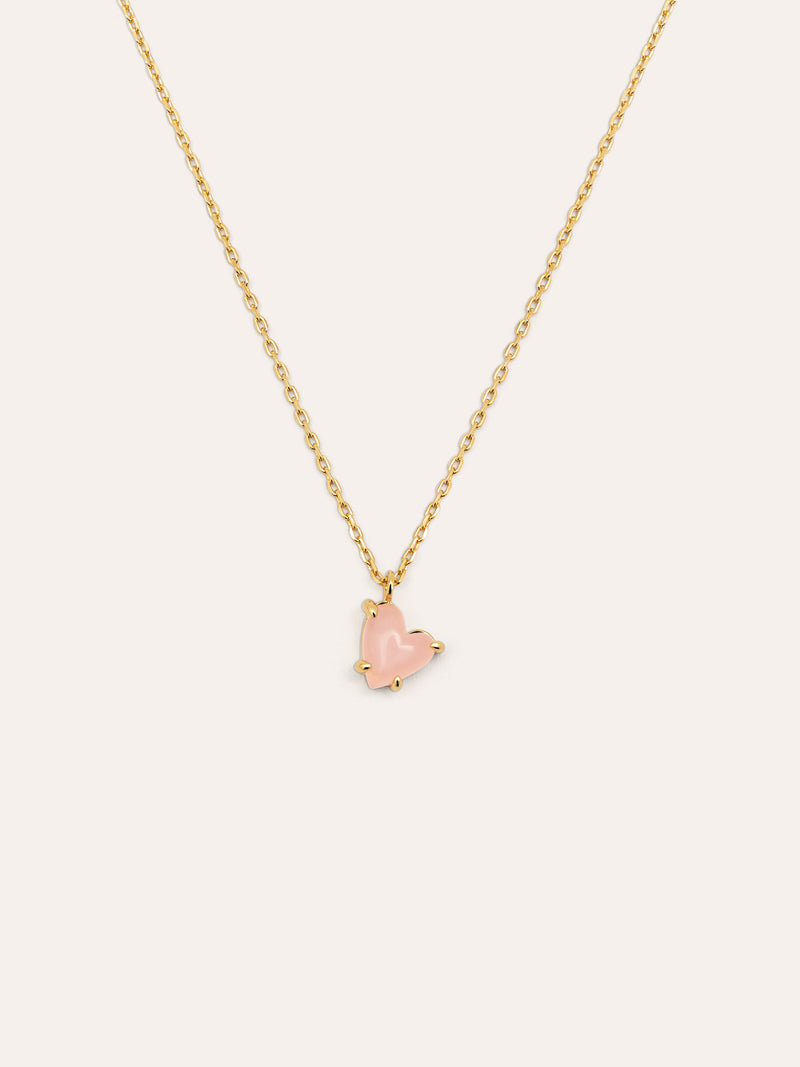  Adorable Heart Pink Halskette, vergoldet 