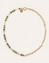 Collar Alpine Chic Stones Acero Baño Oro